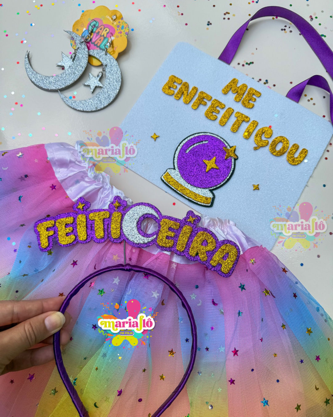 KIT casal FEITICEIRA(tiara e plaquinha)