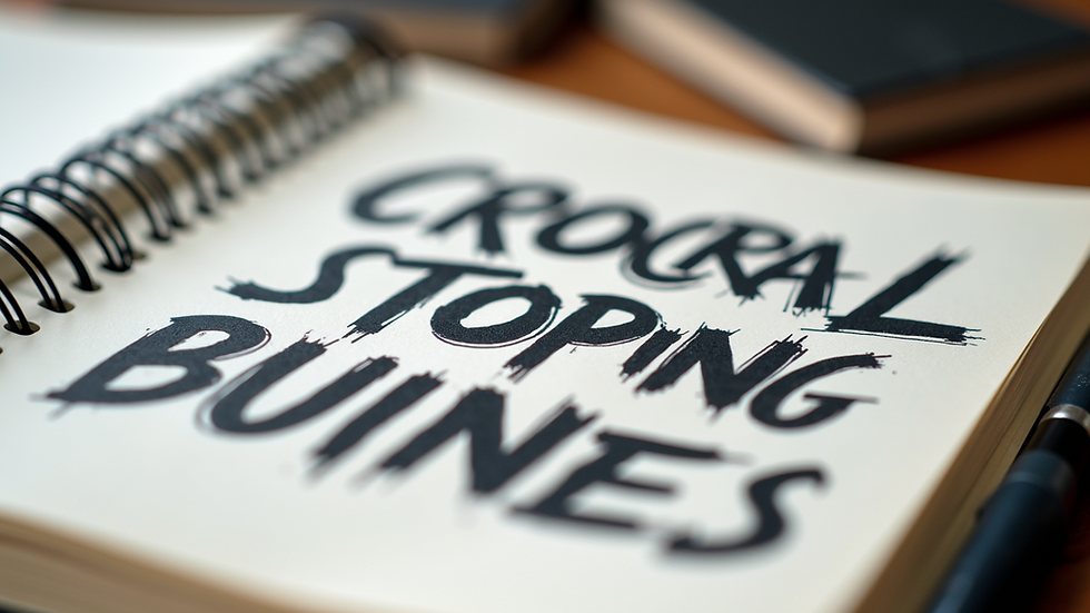 Close-up view of a notebook with creative business ideas and sketches