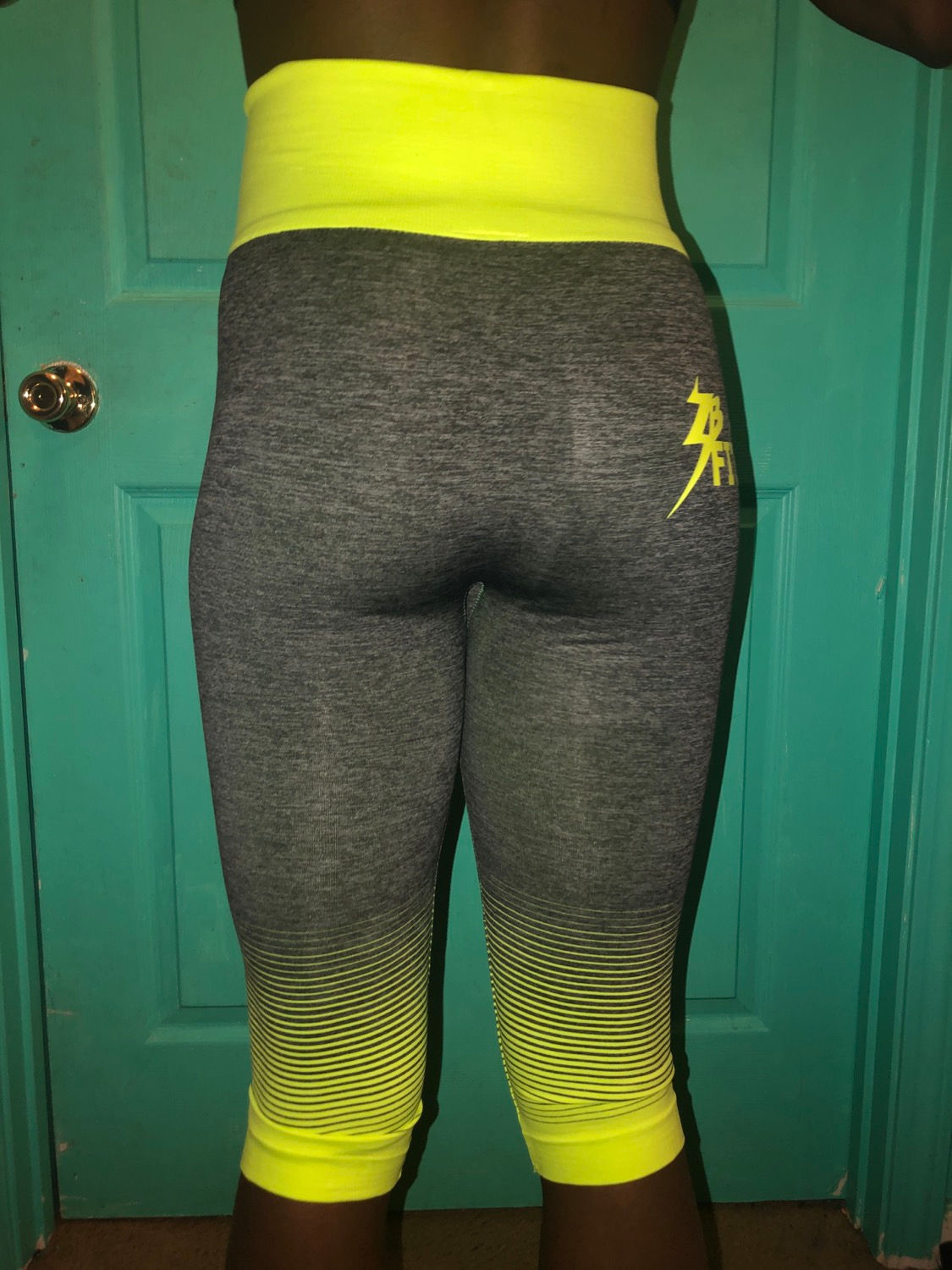 Neon Green and Grey tights