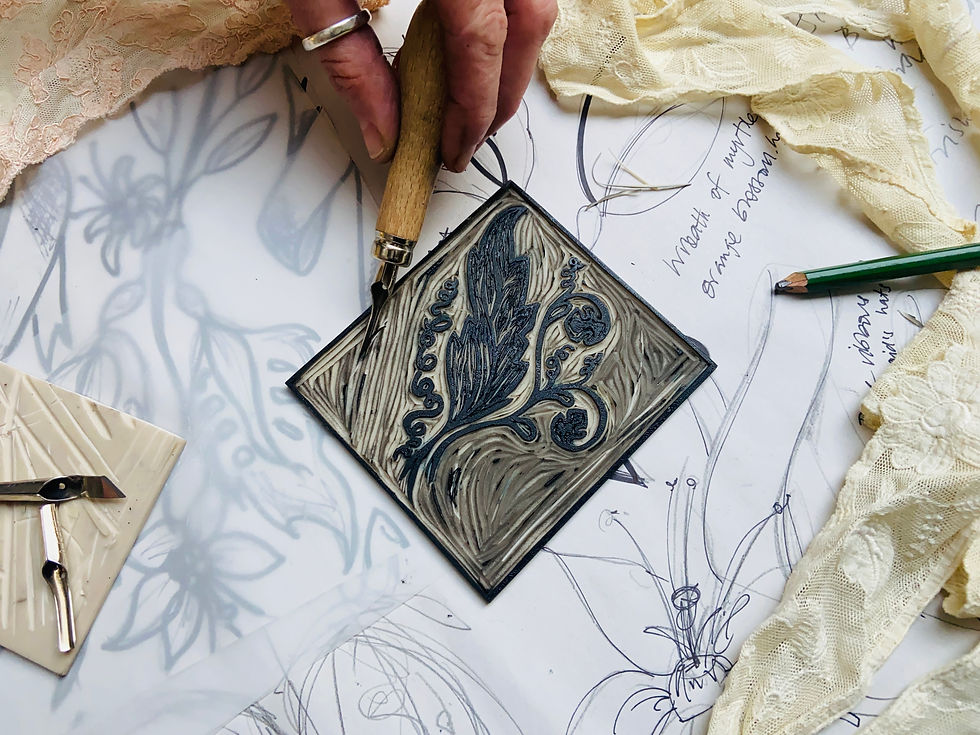 Exploring pattern - a linocut workshop