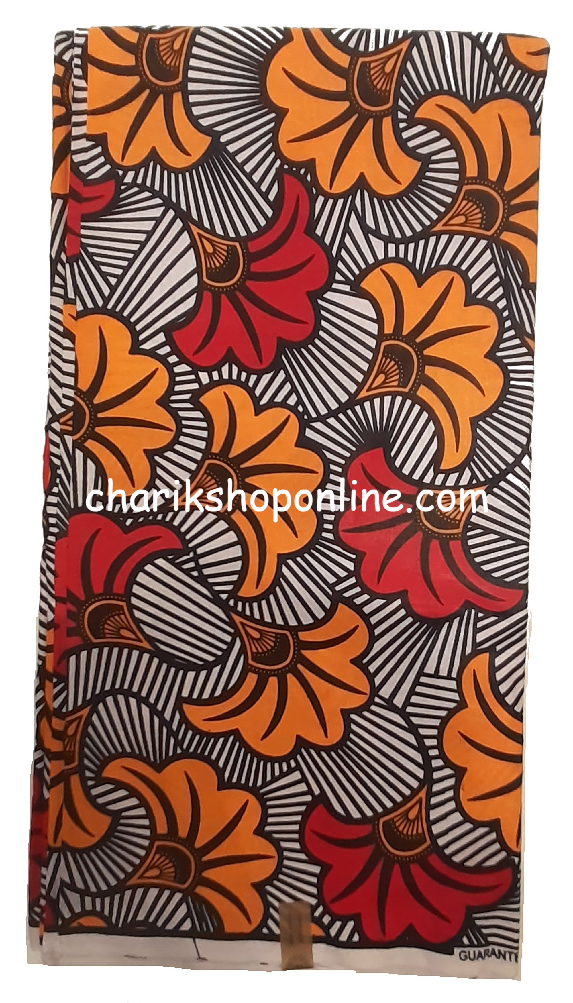African Wax Print 6 yards/ Ankara fabric/ Orange Red Bloom ankara/