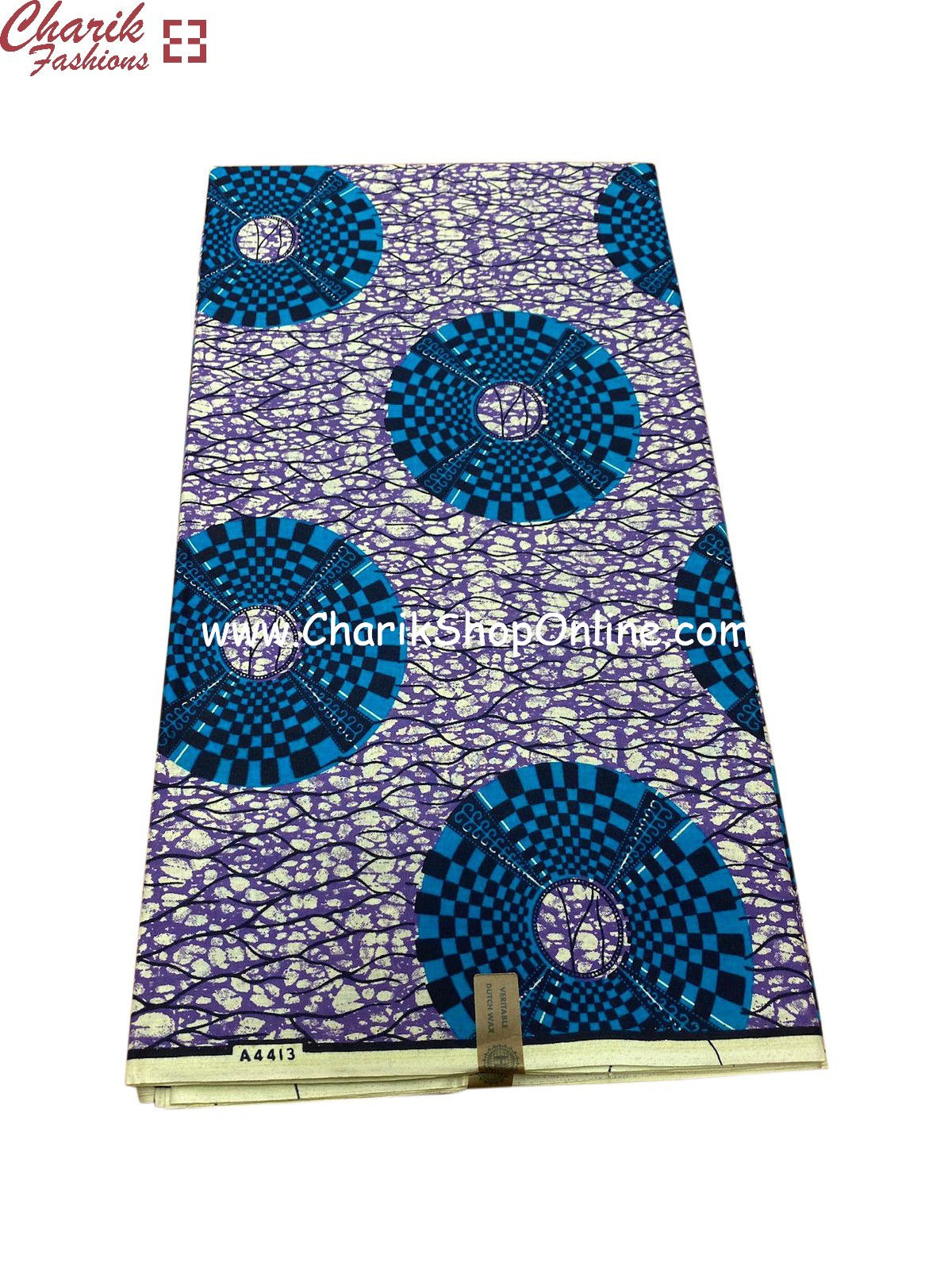African Wax Print  6 yards/ Ankara fabric/ Blue Checkers ankara/
