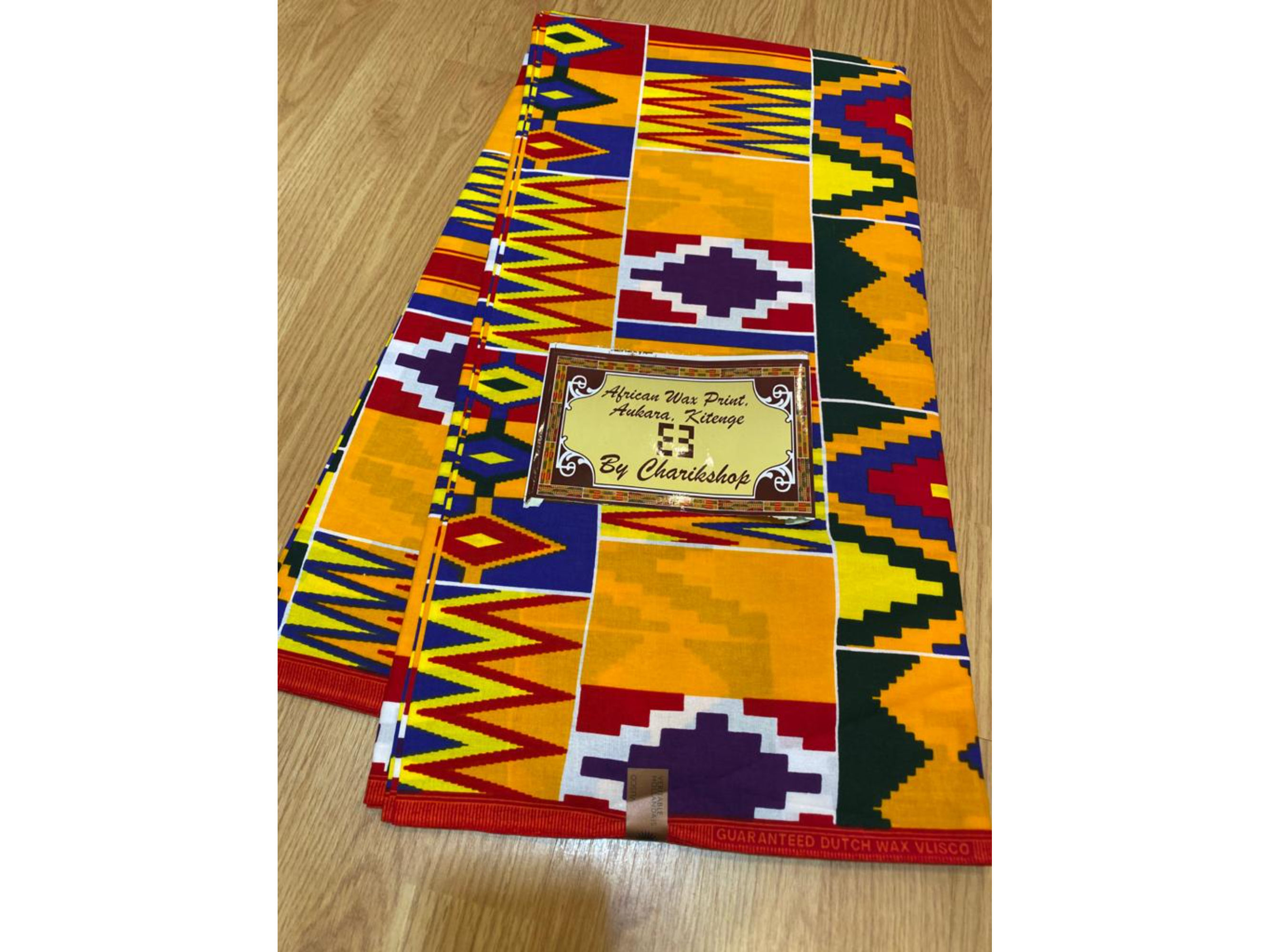 African Wax Print 6 yards/ Ankara fabric/ Yellow Kente ankara/