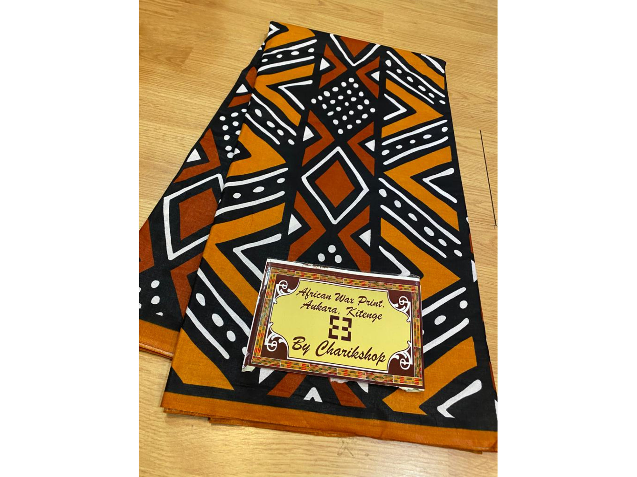 African Wax Print 6 yards/ Ankara fabric/ Brown White Dot Mudcloth ankara/
