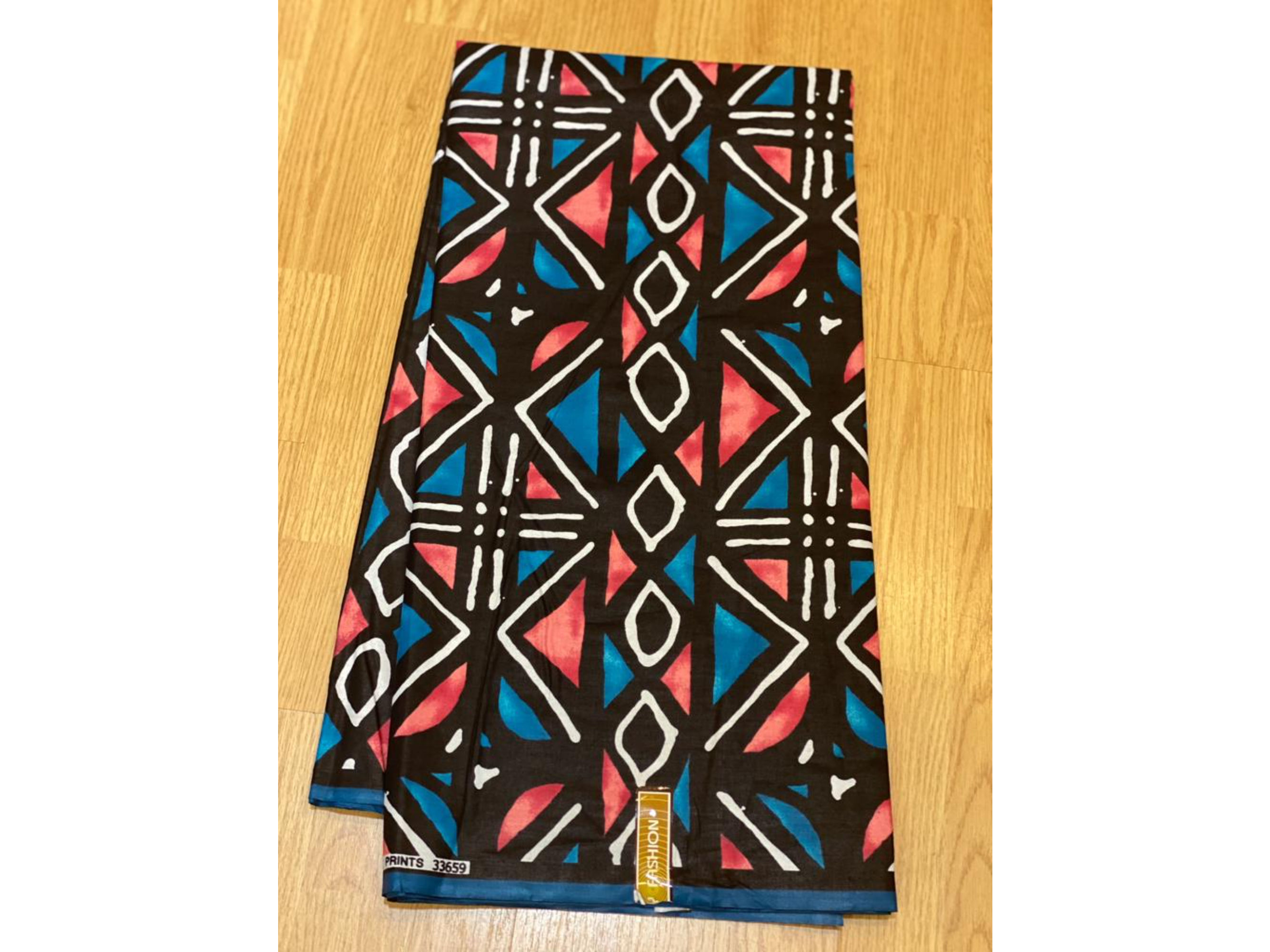 African Wax Print 6 yards/ Ankara fabric/ Magenta Blue Ensign ankara/