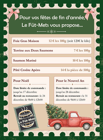 Pour vos fêtes de fin d’année, Le Fût-Me