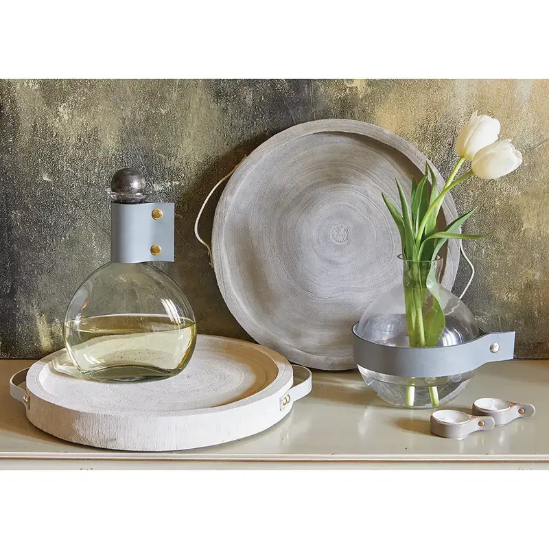Thumbnail: Round Vase With Natural Cuff