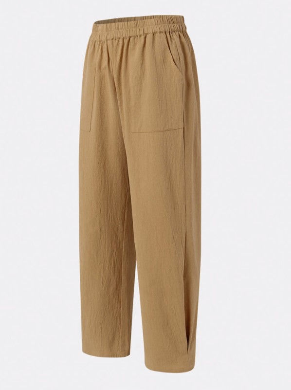Casual Cotton-Linen Wide-Leg Pants