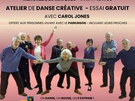 ATELIER DE DANSE CRÉATIVE - ESSAI GRATUIT DÉDIÉ AUX PERSONNES VIVANT AVEC LA MALADIE DE PARKINSON