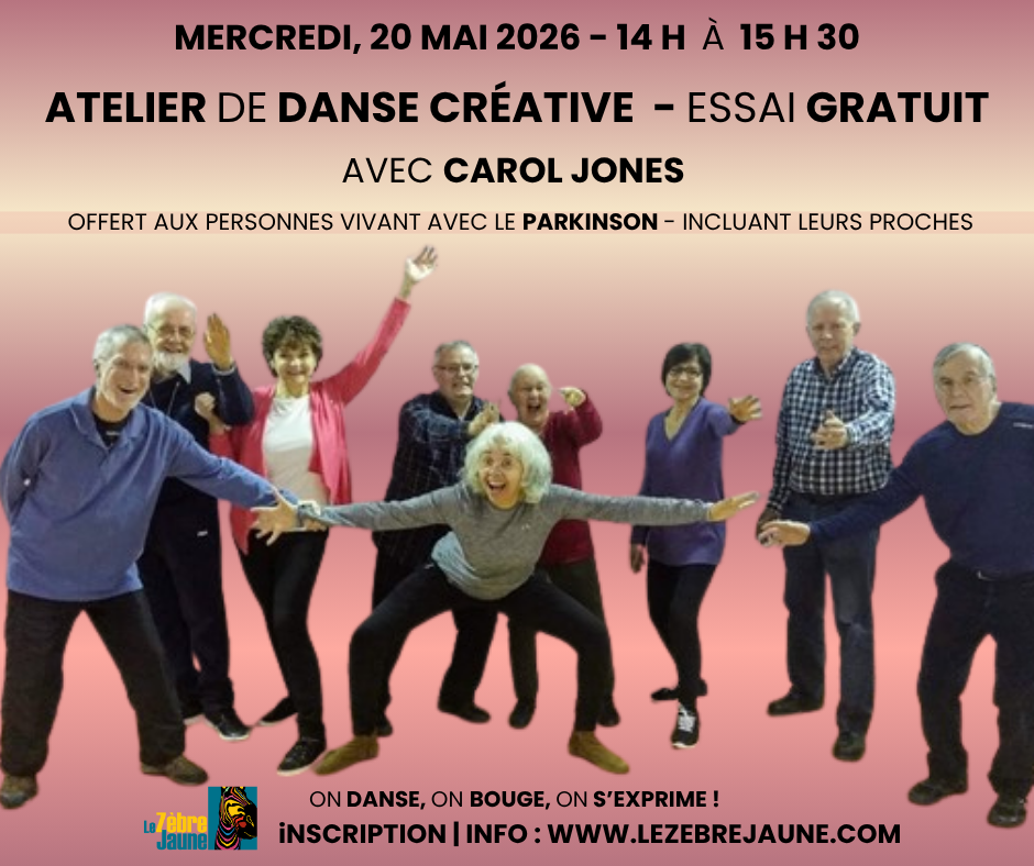 ATELIER DE DANSE CRÉATIVE - ESSAI GRATUIT DÉDIÉ AUX PERSONNES VIVANT AVEC LA MALADIE DE PARKINSON