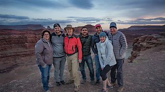 Photography Workshop Group huddled together in Moab, Utah
