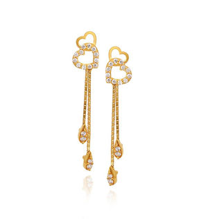 Love Angle Gold Earrings