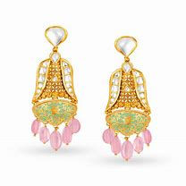 Rose Pista Kundan Gold Earrings