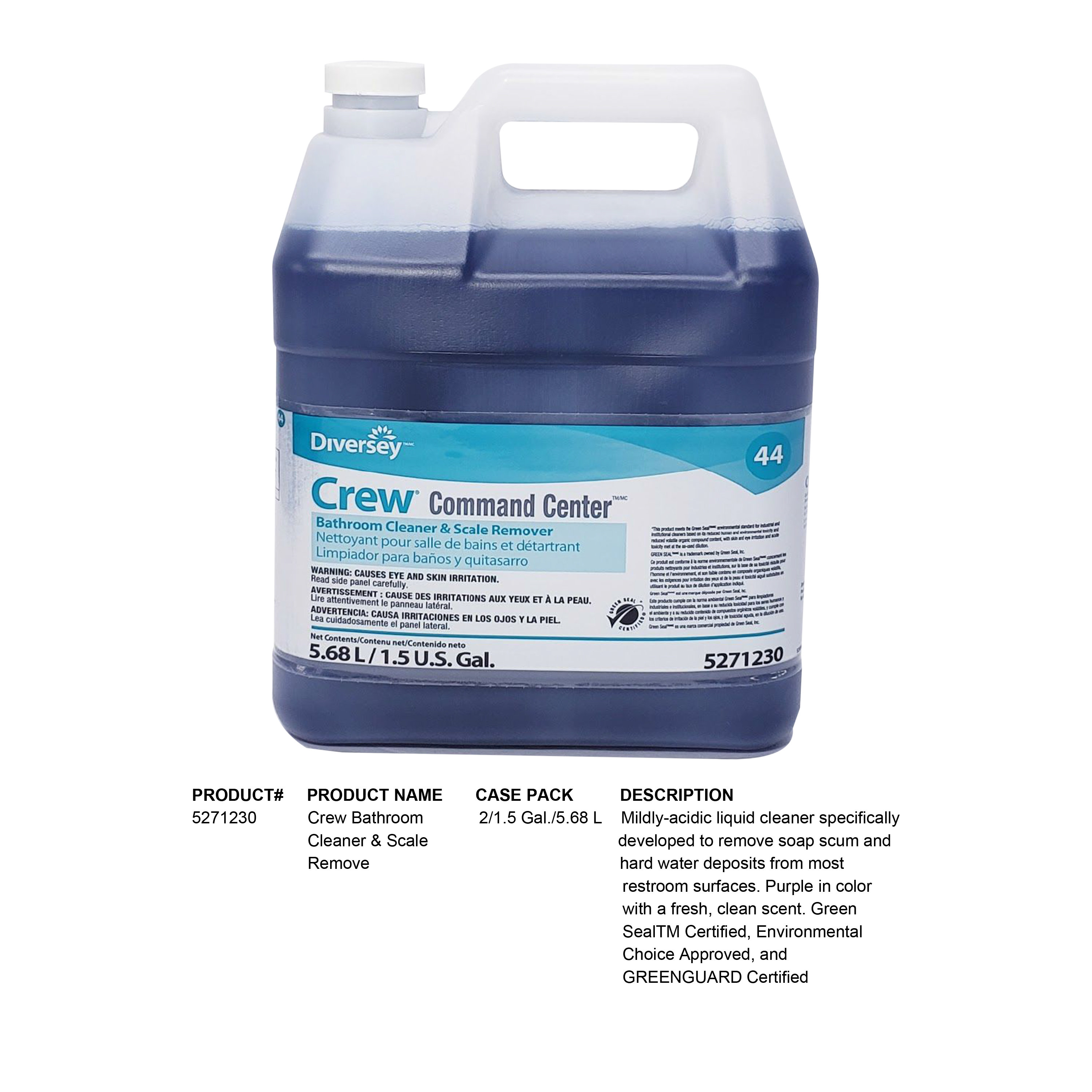 Crew Command Center Bathroom Cleaner Scale Remover Cromex Enterprises