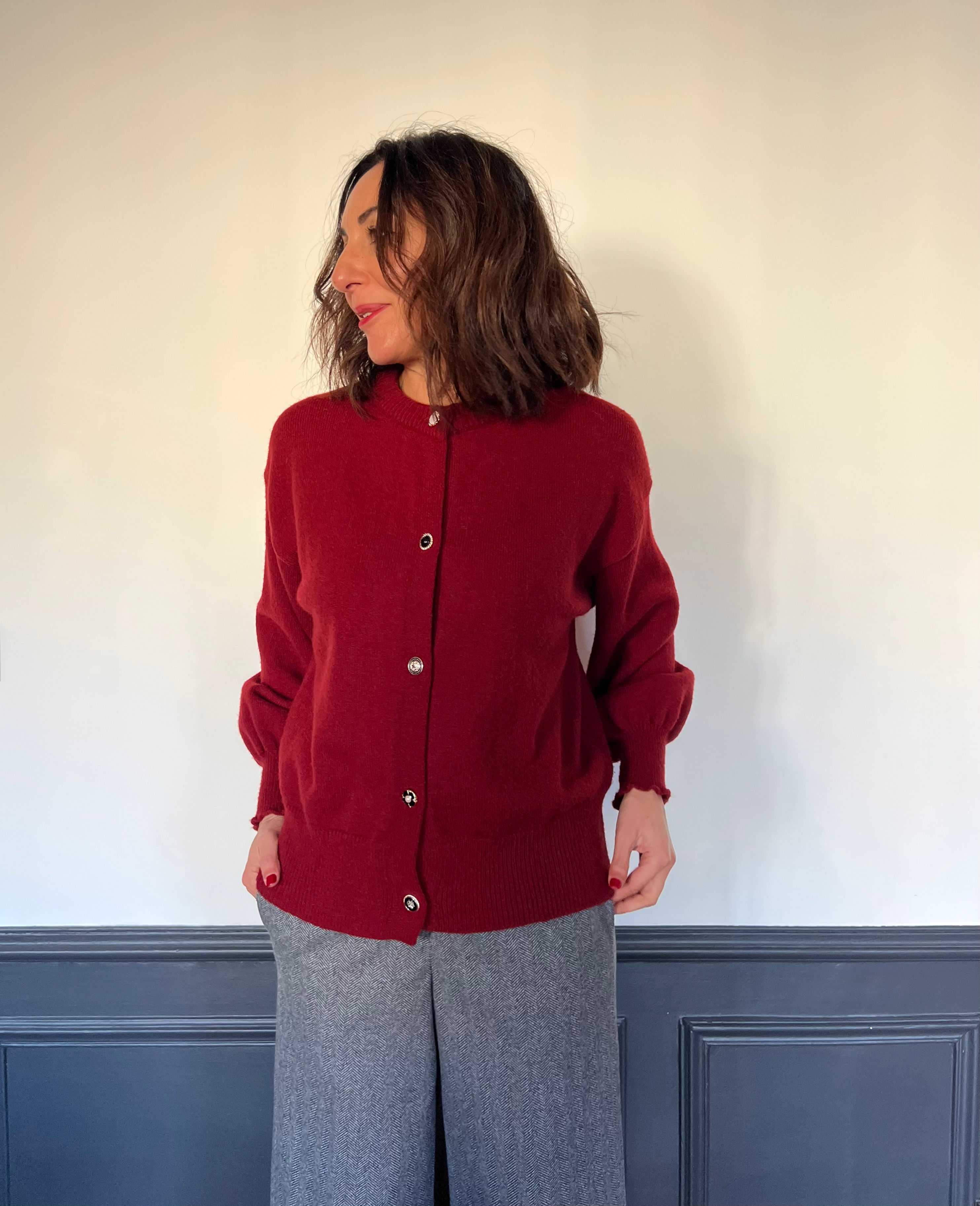 Gilet bordeaux oversize