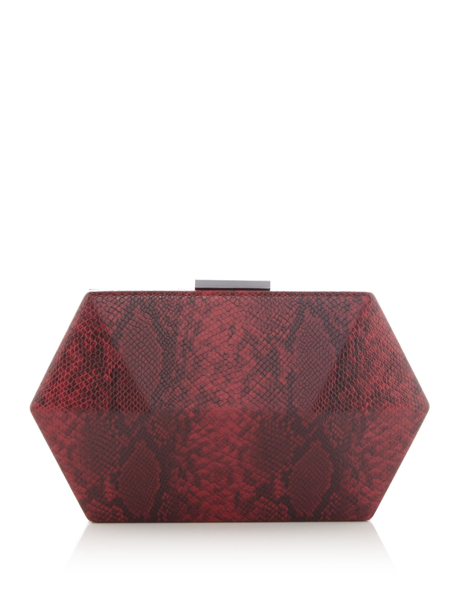 Olga Berg Sona lizard print cross body clutch, Red