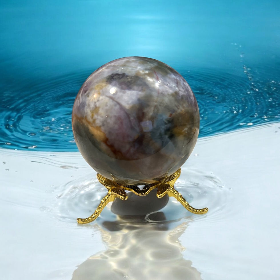 Thumbnail: Ocean Jasper Healing Crystal Sphere: Embrace Serenity & Earth Energy