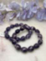 Thumbnail: 12 mmChevron Amethyst Bead Bracelet