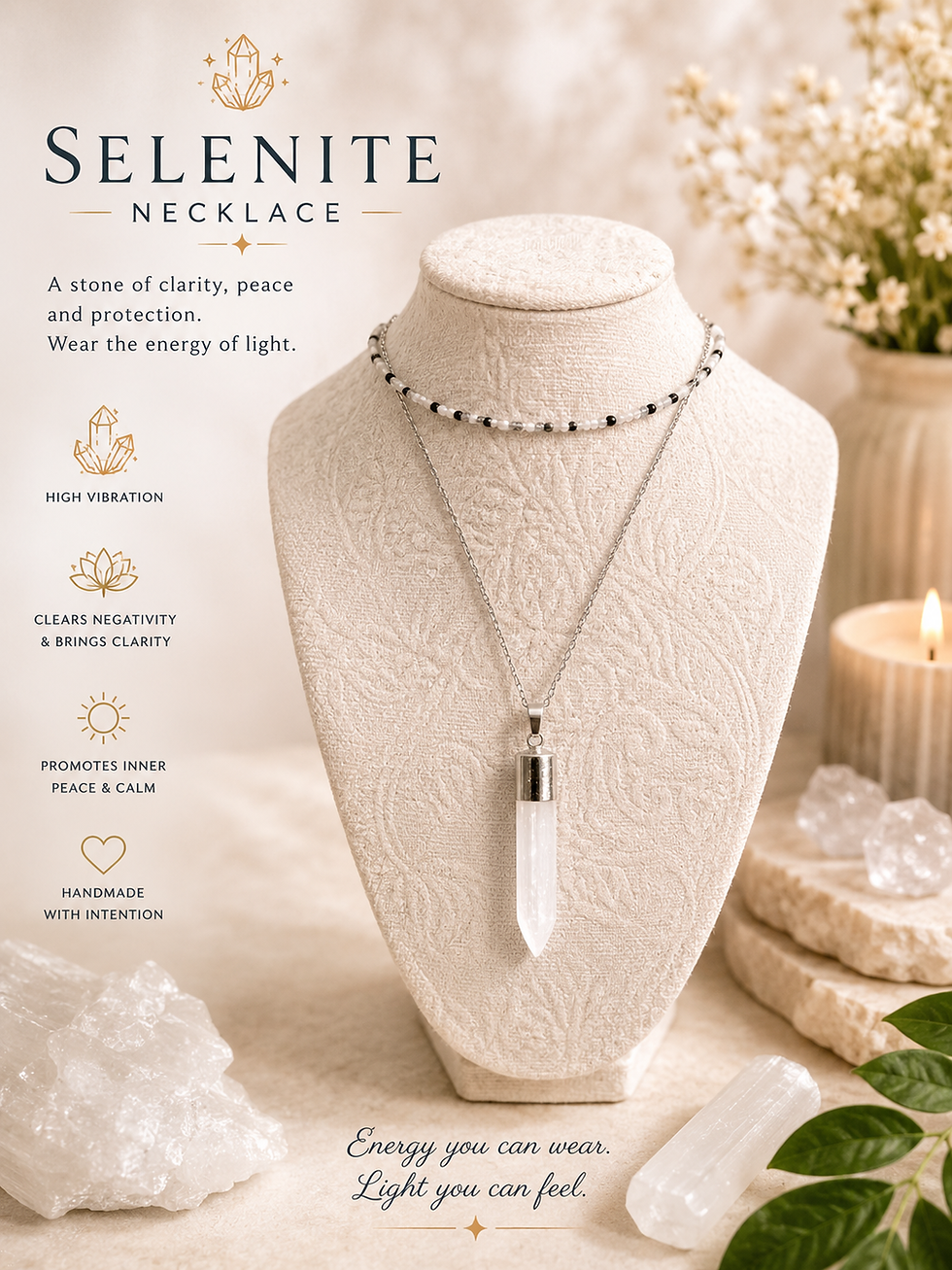 Thumbnail: Selenite Crystal Necklace