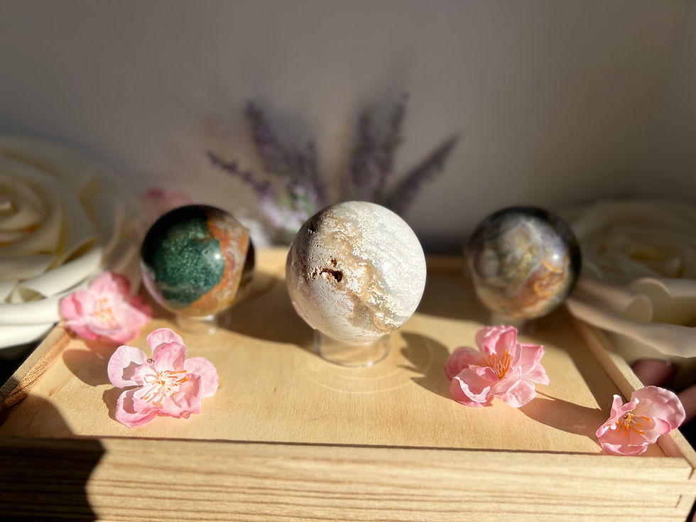 Thumbnail: Ocean Jasper Healing Crystal Sphere: Embrace Serenity & Earth Energy