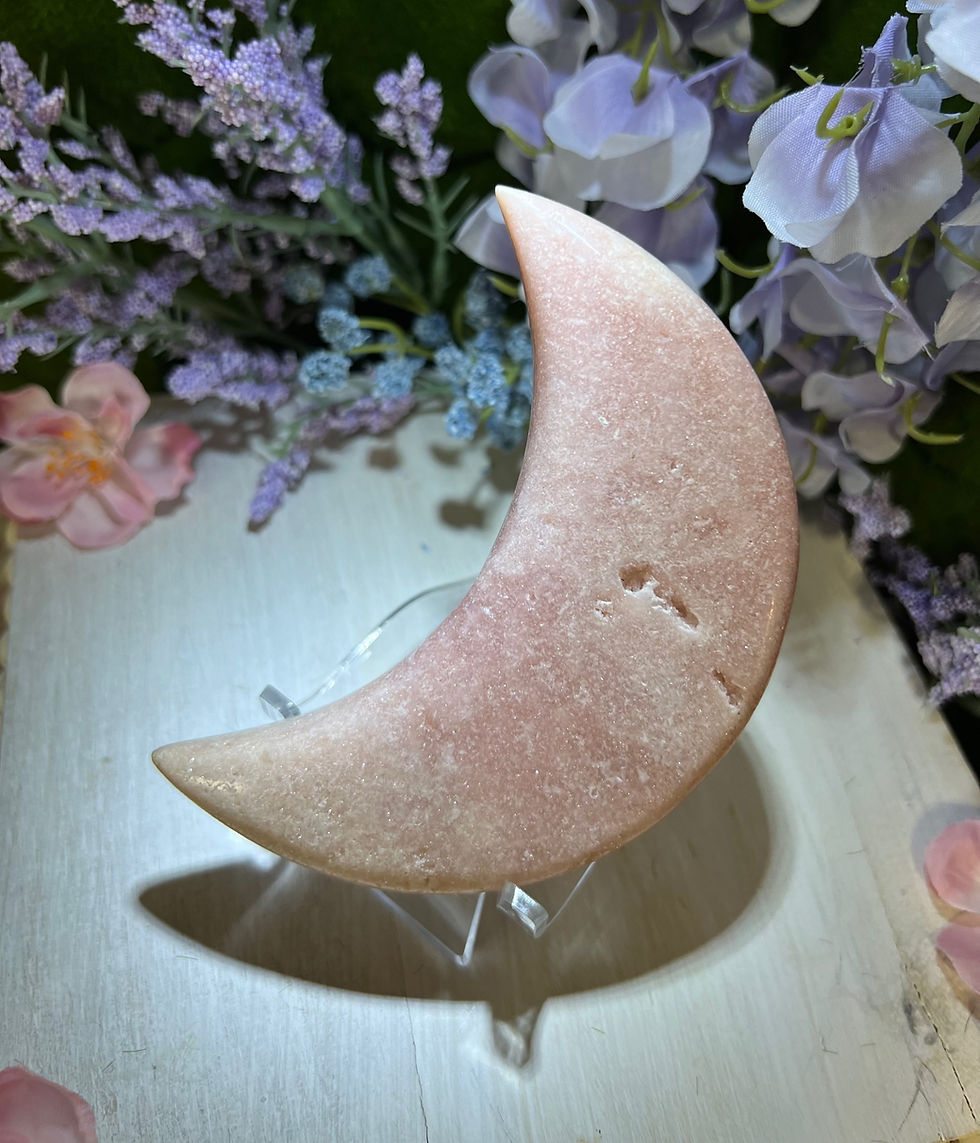 Thumbnail: Pink Amethyst Crescent Moon: Harness Tranquility and Inner Strength