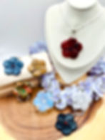 Hibiscus Flower Crystal Pendants: Hand-Carved Healing Energy Stones