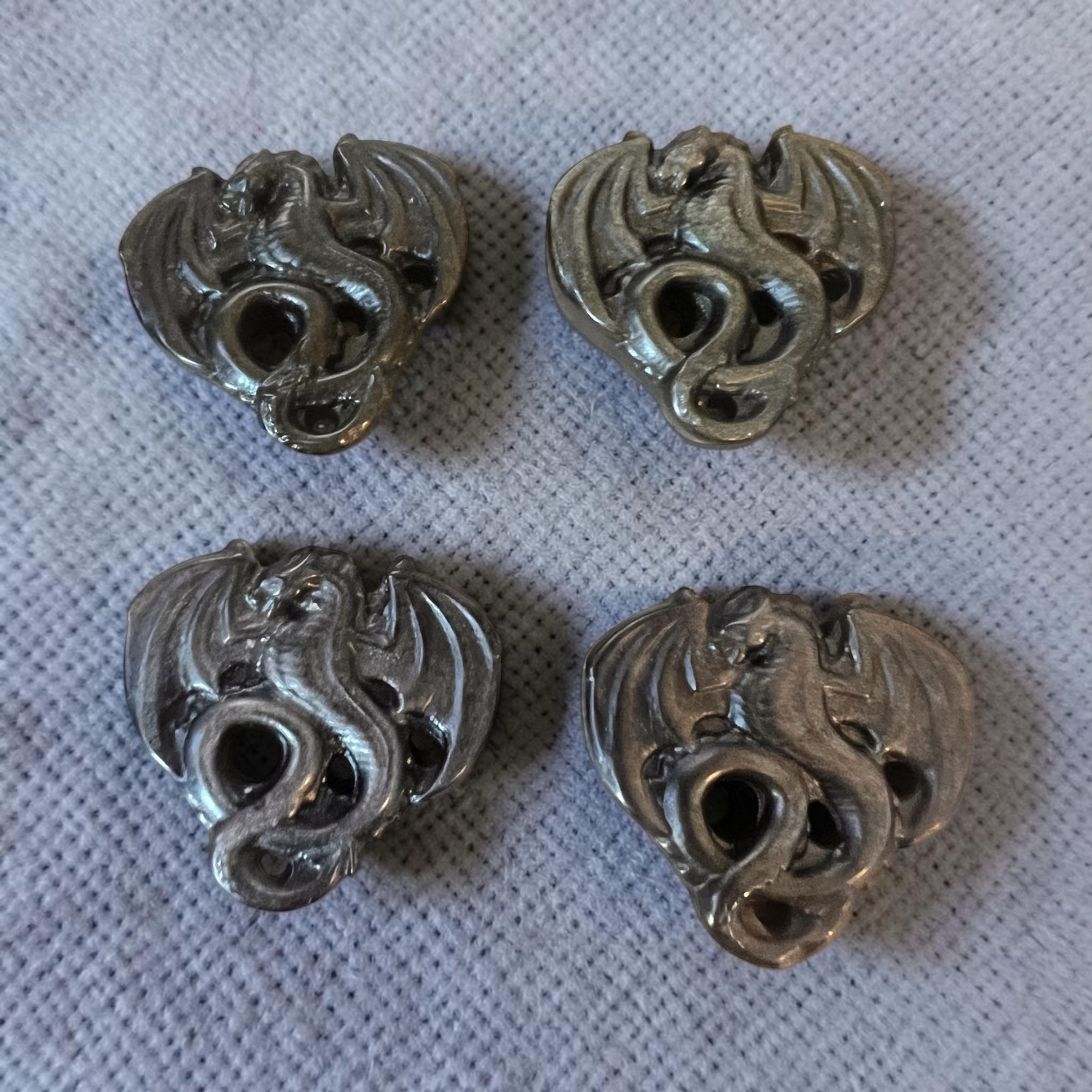 Obsidian Dragon Guardian Carvings