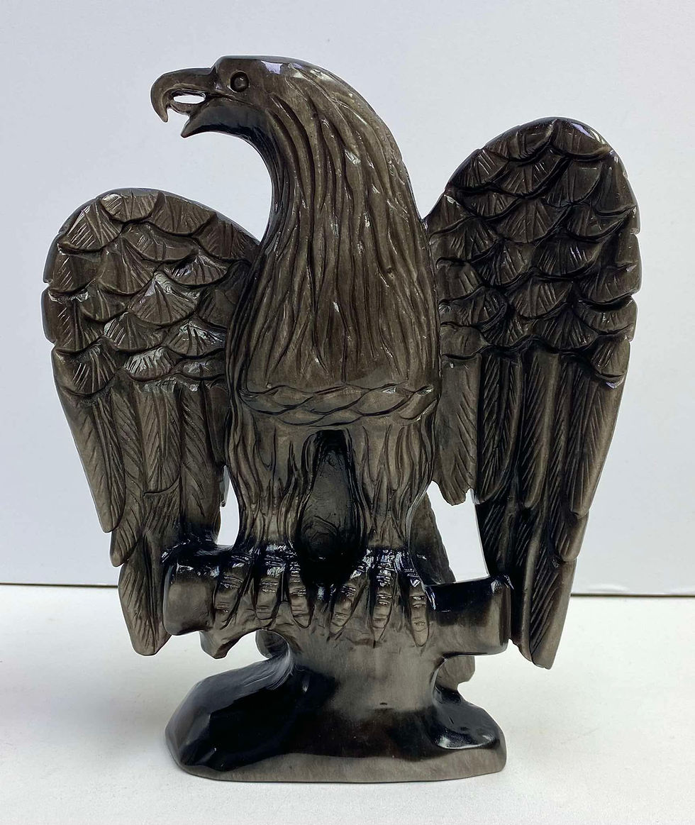 Miniatura: Obsidian Eagle Guardian Carving