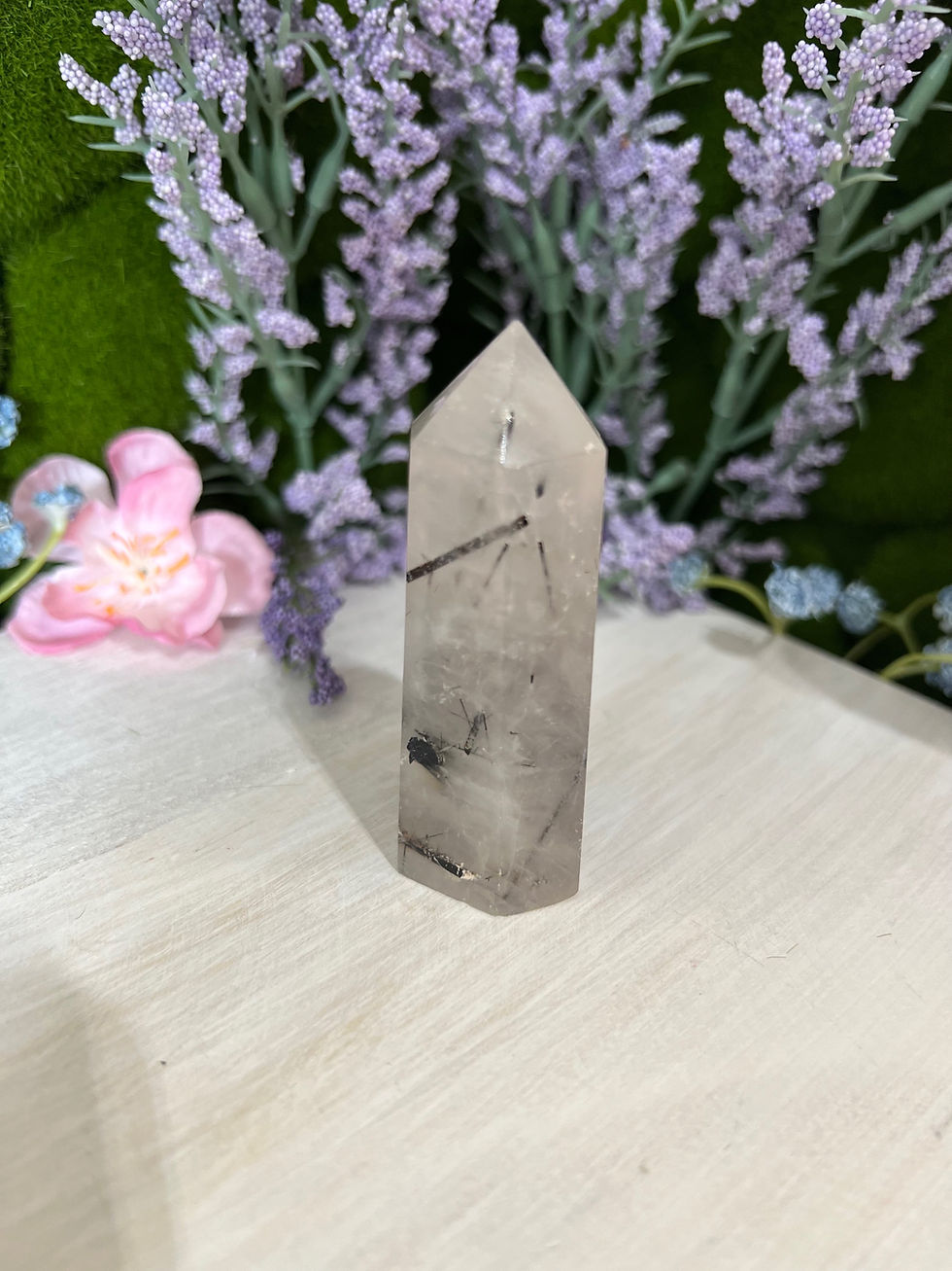 Thumbnail: Black Tourmalinated Quartz Points: Protection, Purification, and Amplification
