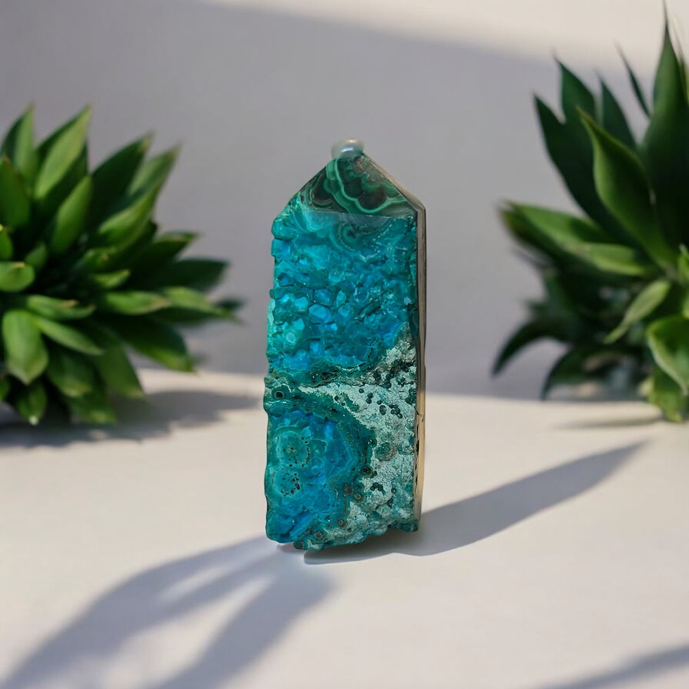 Miniatura: Azurite with Malachite Tower: Healing Crystals for Balance & Growth