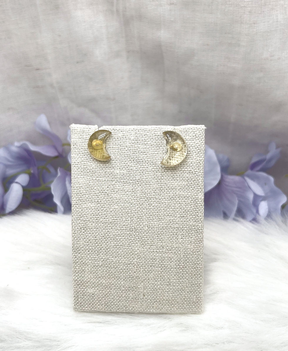 Miniatura: Citrine Handcrafted Crescent Moon Gemstone Earrings for Lunar Energy