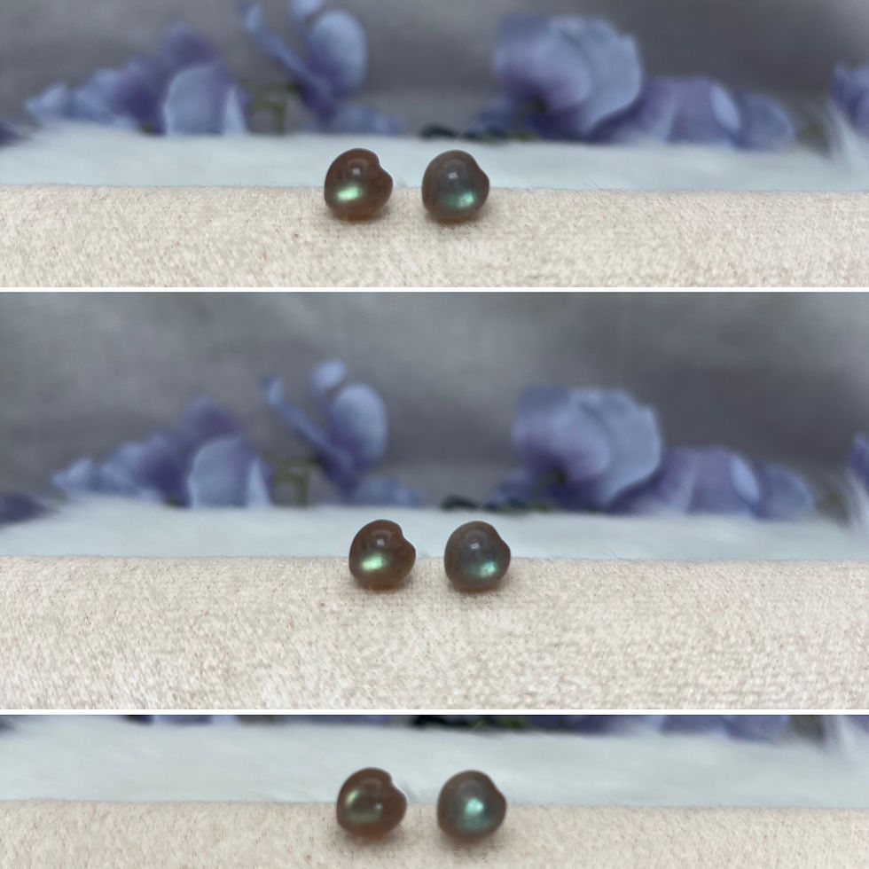 Miniatura: Labradorite Heart-Shaped Gemstone Earrings for Love & Healing