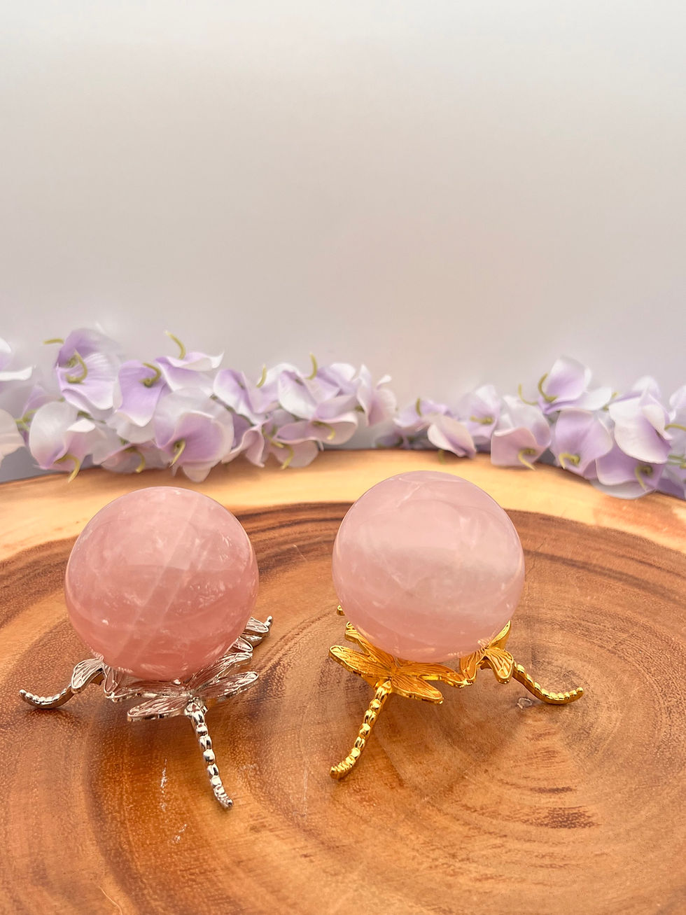 Miniatura: Elegant Rose Quartz Crystal Spheres for Love & Healing Energy