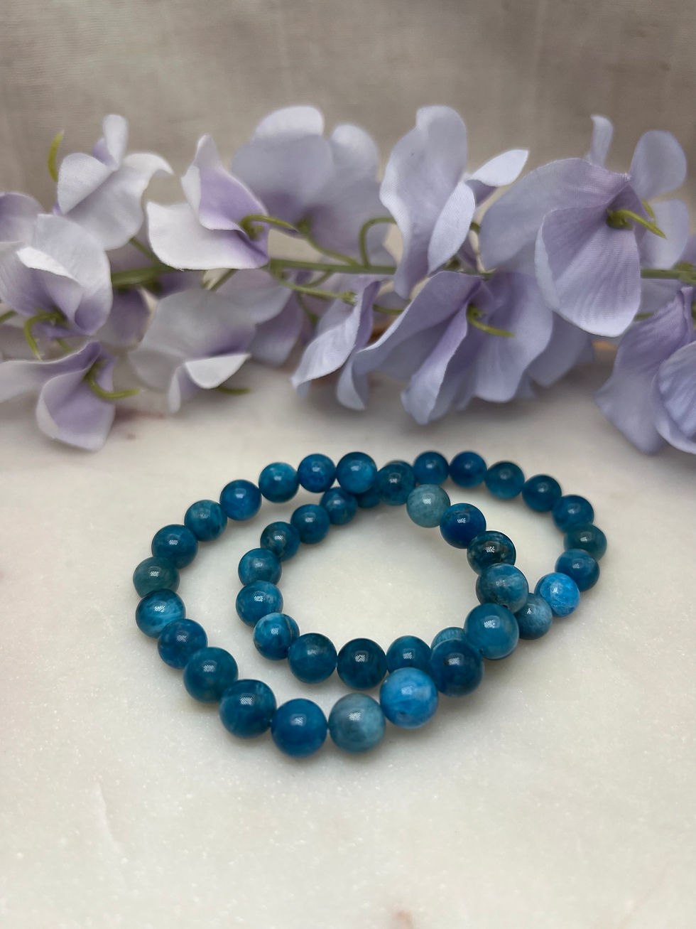 Miniatura: Blue Apatite Bead Bracelet for Motivation, Focus & Inner Strength
