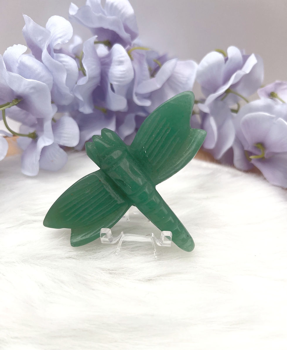 Thumbnail: Gemstone Dragonflies: Exquisite Crystal Carvings for Home and Office- Green Aventurine