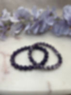 Thumbnail: 7.5mm Chevron Amethyst Bead Bracelet