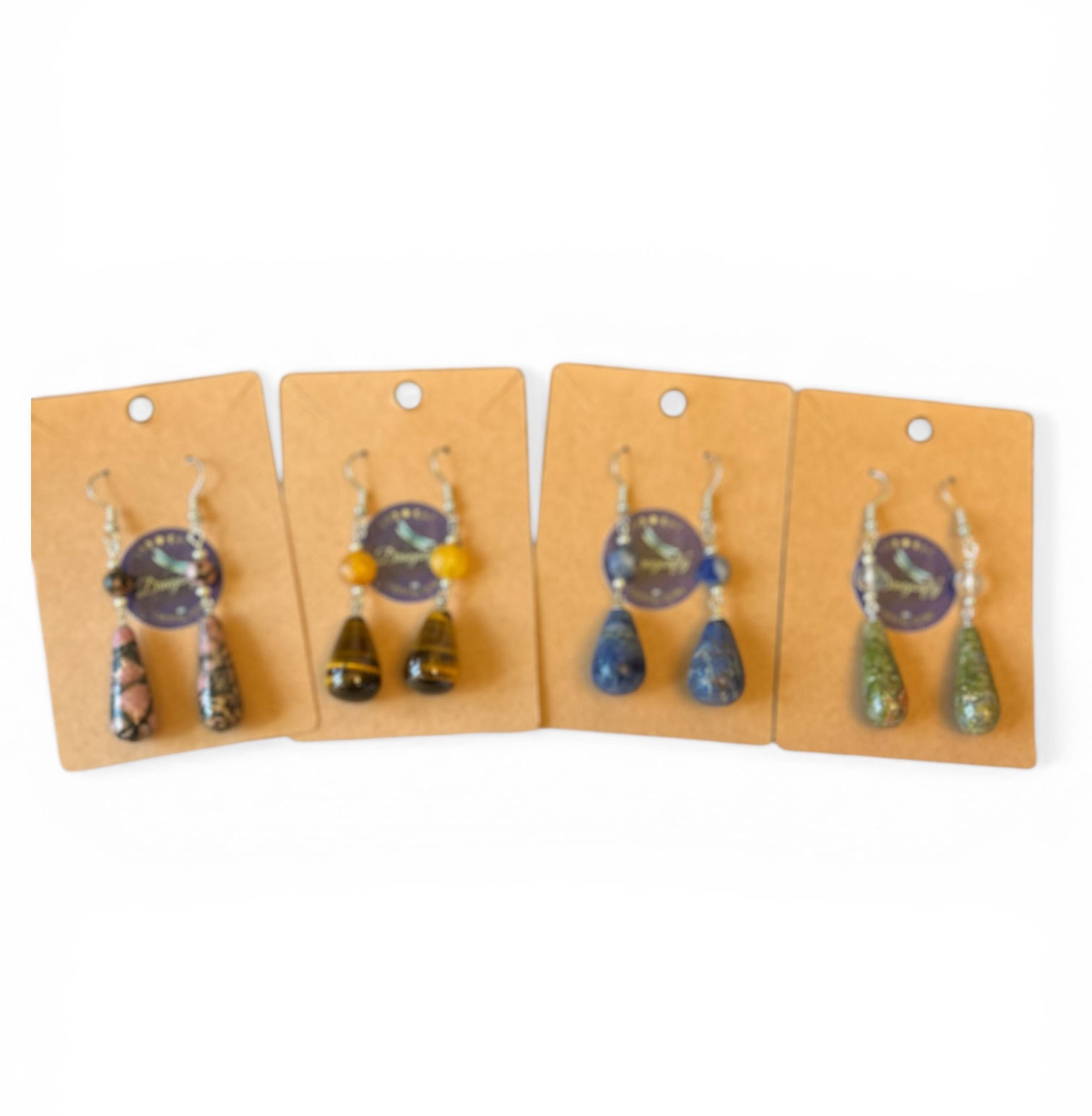 Sacred Long Drop Gemstone Earrings Collection