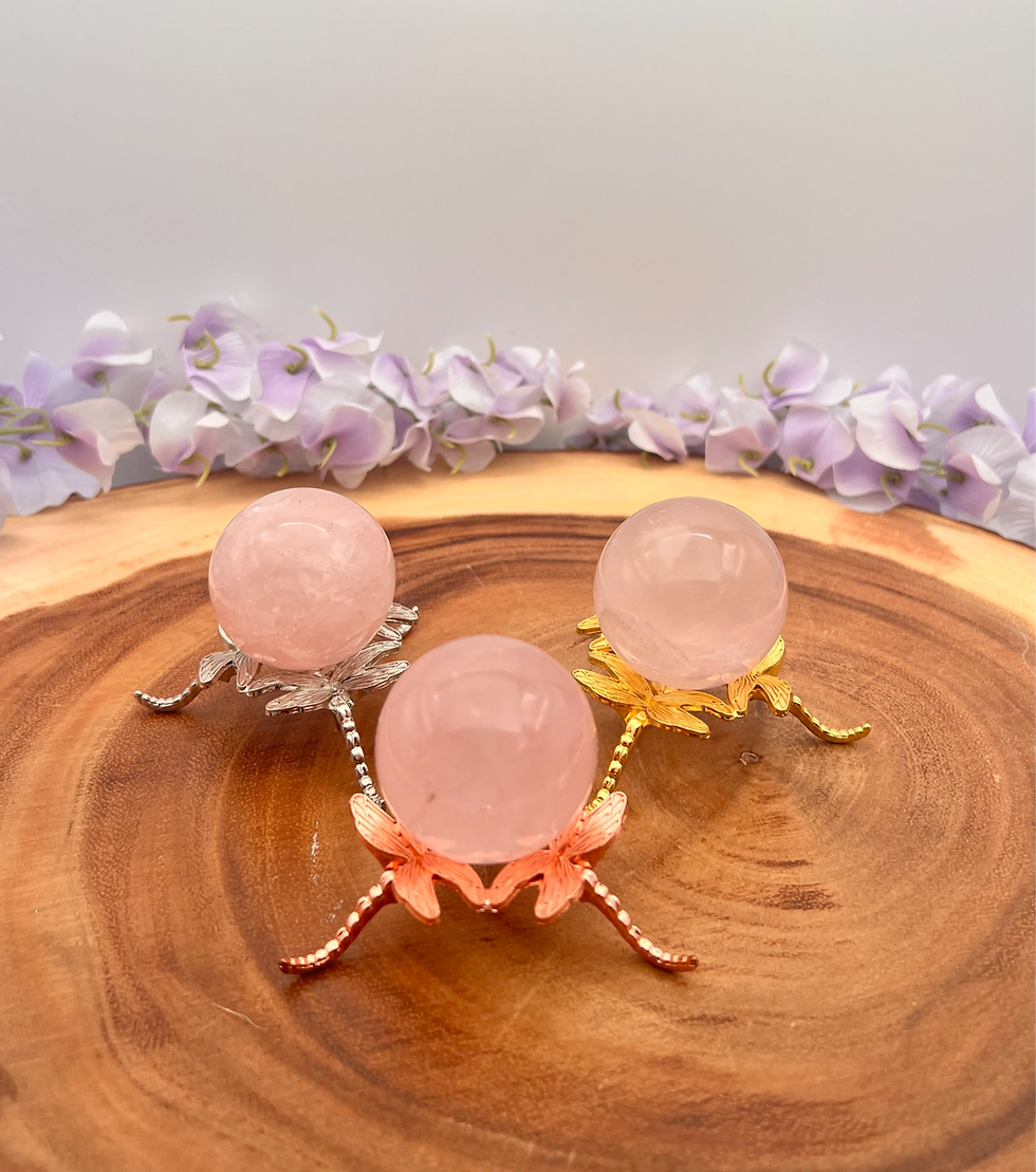 Miniatura: Elegant Rose Quartz Crystal Spheres for Love & Healing Energy