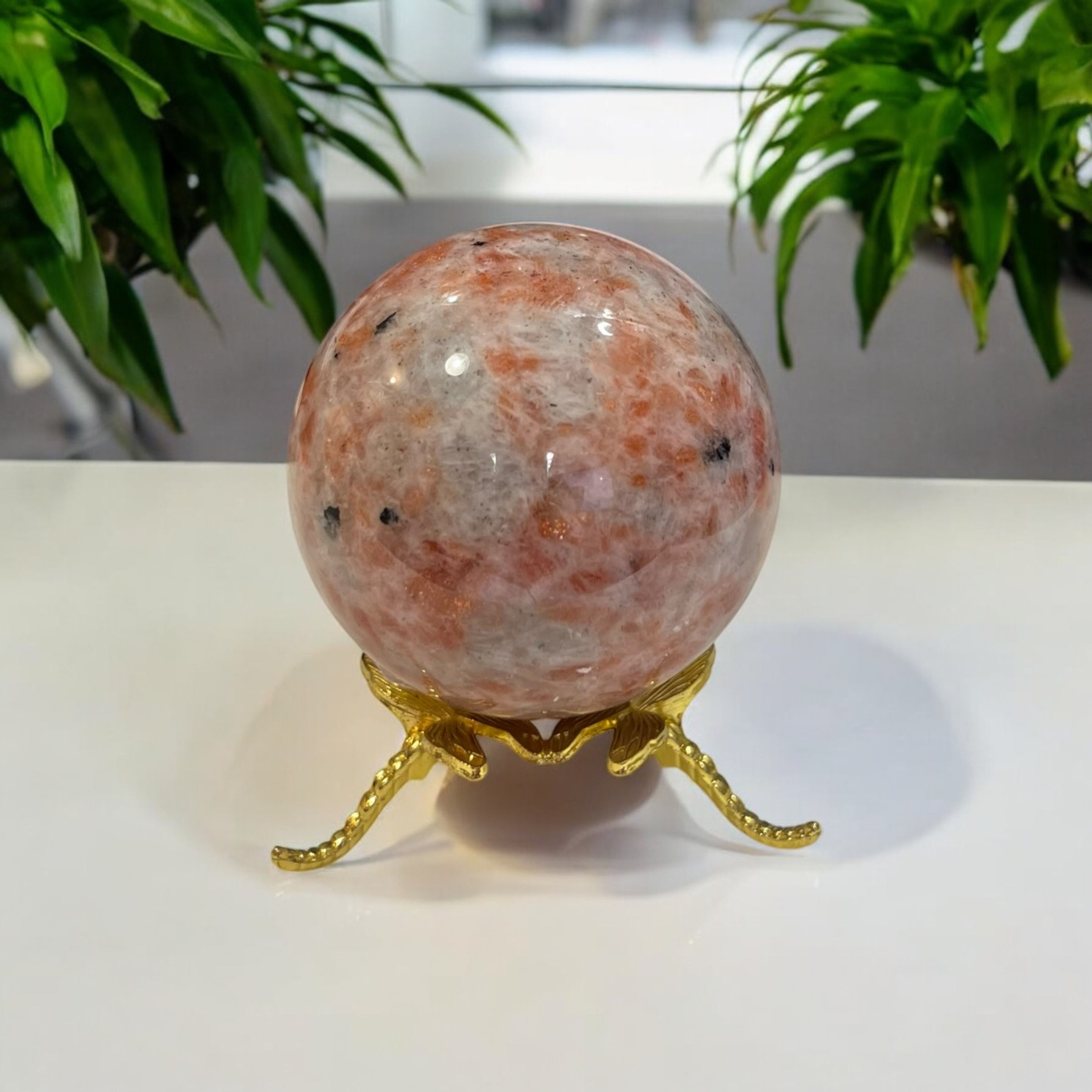 Golden Sunstone Sphere: Radiate Joy and Abundance in Your Life