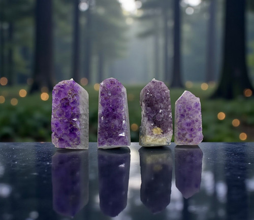 Amethyst Cluster with Super Seven Tower | Dragonfly Crystals