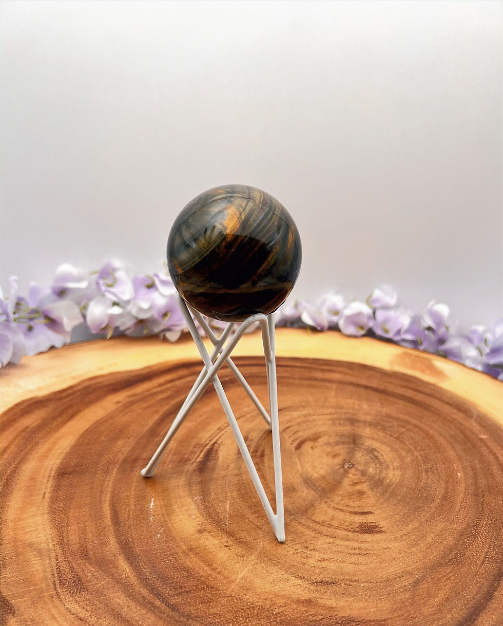 Miniatura: Empowering Tiger’s Eye Crystal Spheres for Strength & Clarity