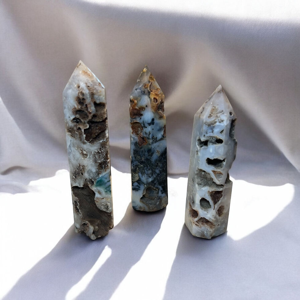 Thumbnail: Turkish Agate Healing Points: Balance, Grounding & Serenity