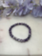 Thumbnail: 7.5mm Chevron Amethyst Bead Bracelet