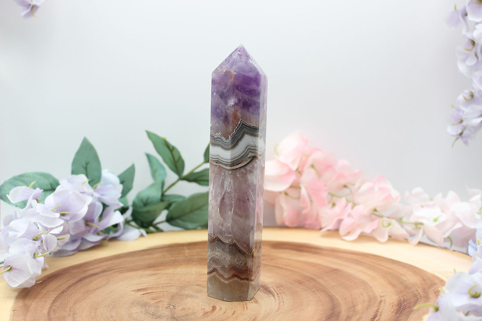 Miniatura: Mystical Amethyst Lace Agate: A Tower for Connection and Clarity