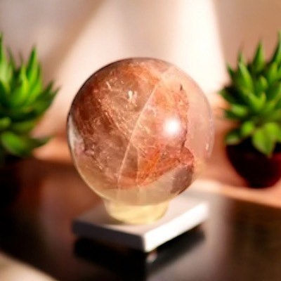 Thumbnail: Fire Quartz Sphere: Ignite Passion and Inner Strength with Healing Energy