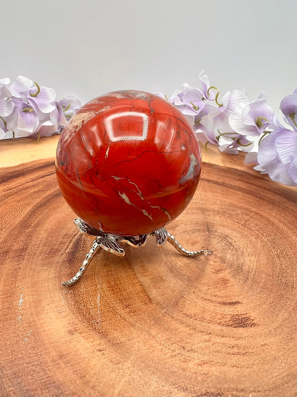 Miniatura: Red Jasper Healing Crystal Sphere: Grounding Energy and Protection Gem