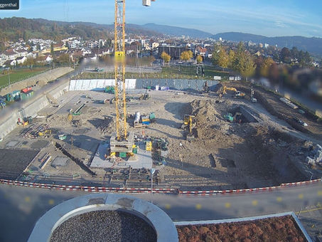 Webcam der Baustelle der neuen Turnhalle