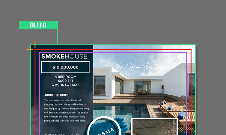 This is a closeup of a screenshot of an InDesign document showing the edge of the documents bleed
