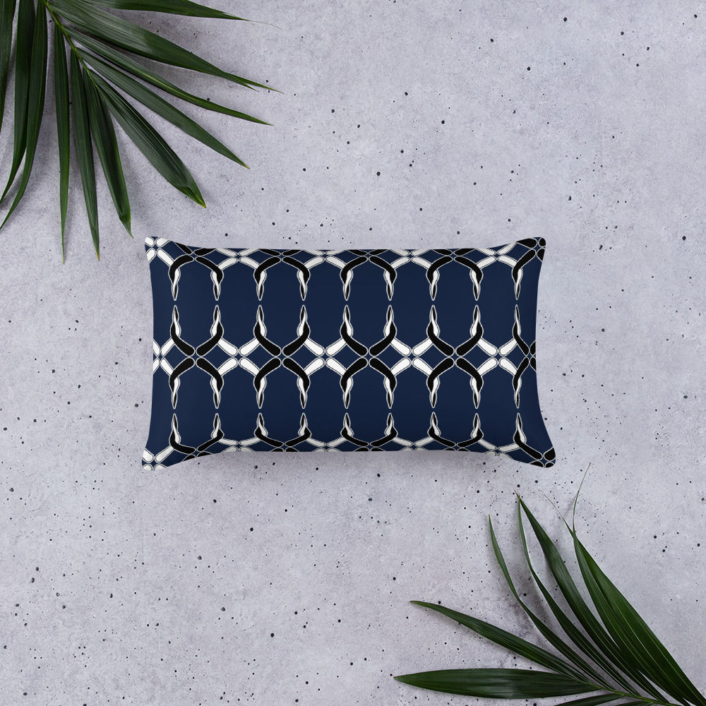 Throw Pillow 20x18 - Navy Pattern