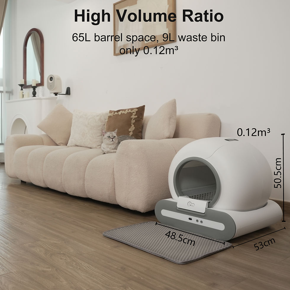 smart cat litter box in a room